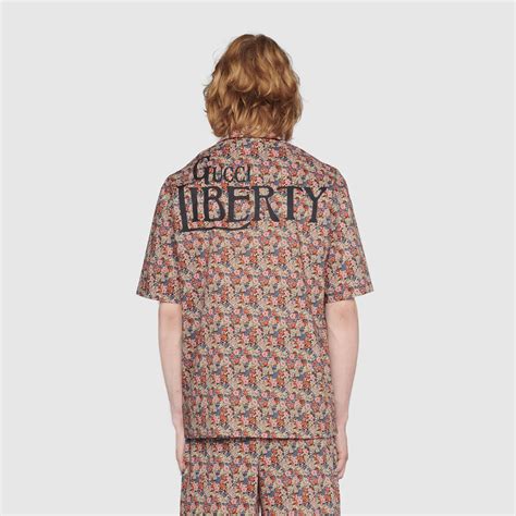 liberty floral bowling shirt by gucci|Gucci Liberty floral bowling shirt.